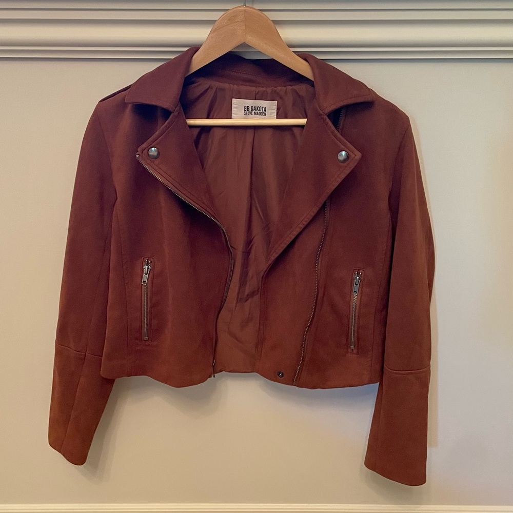Brown Suede Jacket || BB Dakota Steve Madden